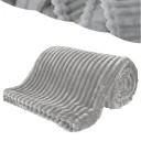 KOC Z MIKROFIBRY 220X200 MIĘKKI PLUSZOWY JASNY SZARY