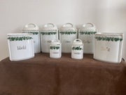 Zestaw Starych Porcelanowych Pojemników na Przyprawy