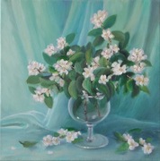 Obraz olejny ręcznie namalowany na płótnie Kwiaty wiśni Wiśnia Kwiaty 