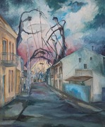 Obraz olejny Ryszarda Badury "Nadchodzi"