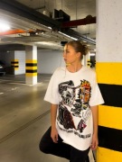 Biała koszulka 100 % bawełna oversize z grafiką