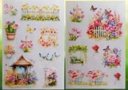 naklejki 166 szt. w formie książki 20 stron płotki kwiaty scrapbooking