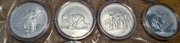 1 oz srebro 999 Australian Zoo zestaw 4 monet 2020 2021 2022 2023