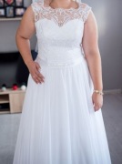Suknia ślubna plus size xl xxl biała koronka 