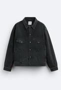 Nowa z metką czarna bawełniana uniseks kurtka jeansowa z tkaniny denim Zara