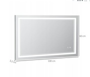 Lustro łazienkowe poziome 100 x 60 cm - LED