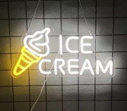LODY ICE CREAM LODZIARNIA LÓD DESER SZYLD LED LAMPKA NEONOWA