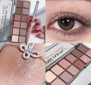 Paleta cieni do powiek w 12 kolorach, różowo-ziemisty dwutonowy