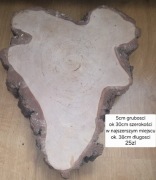 Plaster drewna naturalny krążek drewniany 38 cm dekoracja podkładka DIY 