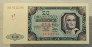 Banknot 20 zł 1948r seria KB UNC 