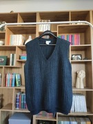 grafitowa kamizelka XS S M z alpaką bezrękawnik damski