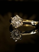 Klasyczny srebrny pierścionek z 1ct Moissanitem pozłacany 