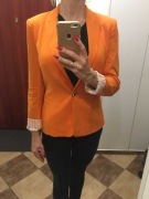 Pomarańczowa marynarka Zara S dresowa