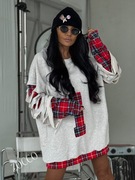 ZOCCO Obszerna dłuższa bluza z bawełny - podwójny rękaw