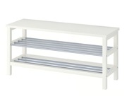 NOWE TJUSIG Ławka z półkami na buty, biały, 108x34x50 cm