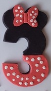 Cyfra na tort z masy cukrowej Myszka Minnie