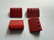 LEGO SLOPE 33 SKOS DASZEK 3x4 CZERWONE  4 szt
