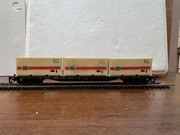 Wagon towarowy platforma typ Rgs z kontenerami DB 1:120 TT 12mm