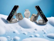 Ładowarka indukcyjna magnetyczna do IPHONE 12 13 14 15 APPLE iWATCH 3w1 15W