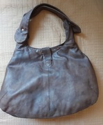 Nicole Farhi duża torebka shopperka worek brązowa skórzana skóra naturalna