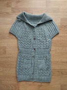 WEŁNIANA TUNIKA SUKIENKA NA GUZIKI 2 KIESZENIE