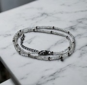 Handmade naszyjnik z naturalnego kamienia labradoryt z zawieszką kulki