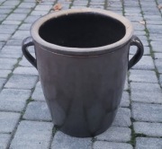 Duży kamionkowy garnek - kamionka z uchwytami PRL