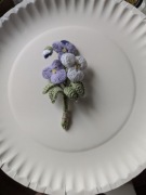 Broszka, szydełkowe bratki