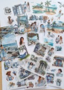 naklejki w formie książki 10 stron niebieski scrapbooking