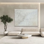 Obraz akrylowy abstrakcyjny "ALABASTER" 140x100cm beżowy bogata faktura