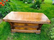 ŁAWA LITY DĄB STOLIK Z SZUFLADAMI h48x122x66cm