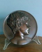 Brązowa plakieta XIX wiek sygnowana ROCHELT