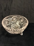 Kryształowa cukiernica, misa na trzech nóżkach, prl