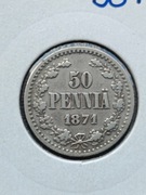 50 pennia 1871 r. Finlandia srebro  ładne