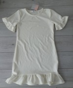 Sukienka biała z falbankami Missguided nowa (s) 36