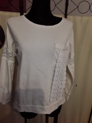 Bluza bawelniana z haftem smietankowa 