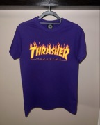 Thrasher koszulka damska fioletowa flame logo skate S nowa
