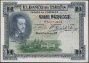 Hiszpania 100 peset 1925 - król Filip II  - stan 2