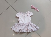 Sukienka z koronką dla niemowlaka z opaską r. 62 0-3 miesięcy 