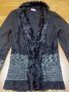 Canda piękny sweter z futerkiem rozmiar L XL