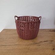 Osłonka koszyczek ażurowy plastikowy brązowy