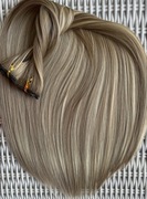 Ultra jasny brąz z blondem, pasemka / refleksy włosy doczepiane clip in