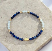 Bransoletka kamienie naturalne Lapis Lazuli koraliki hematyt 