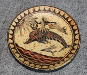 Antyczny ceramiczny talerzyk dekoracyjny kolekcjonerski