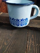 Kubek garnek emaliowany sielskie wiejskie