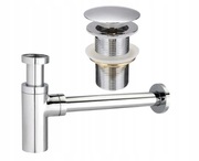 Syfon umywalkowy srebrny zestaw