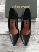 Szpilki czółenka Gino Rossi czarne 38 skóra naturalna