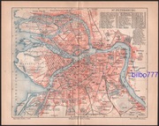 SANKT PETERSBURG stary plan miasta z 1888 roku