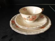 Zestaw trio śniadaniowe. Filiżanka porcelana Huta Franciszka