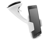 Nowoczesny BIAŁY uchwyt do telefonu na szybę (Mocna przyssawka)